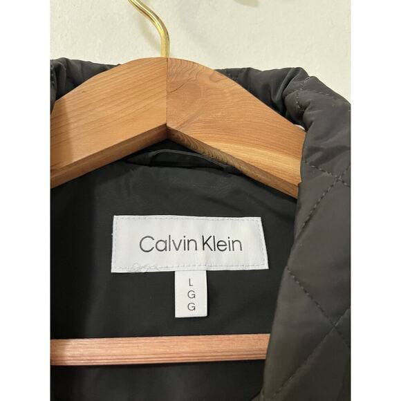 Calvin Klein Quilted Water Resistant Button Front Jacket Size L Black Womens - Picture 8 of 11